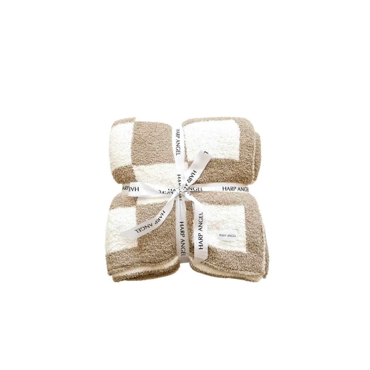 Checker Blanket - Taupe/White - Harp Angel Boutique