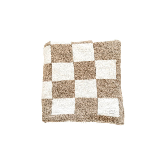 Checker Blanket - Taupe/White - Harp Angel Boutique