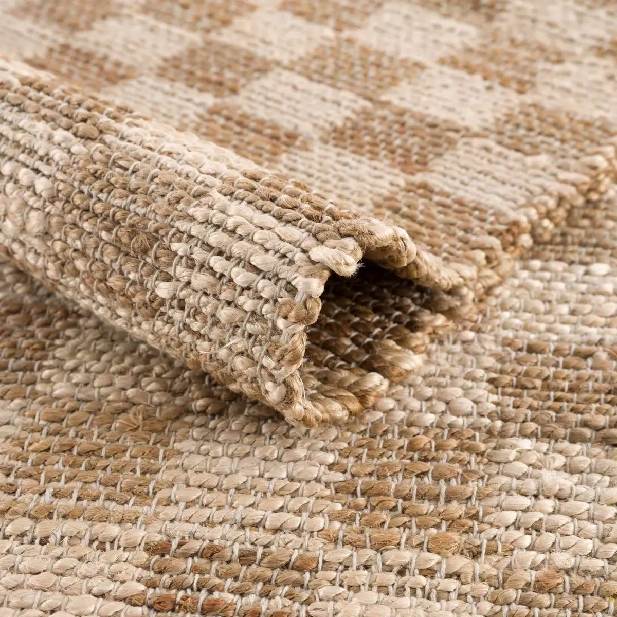 Checkered Jute Area Rug - Boutique Rugs