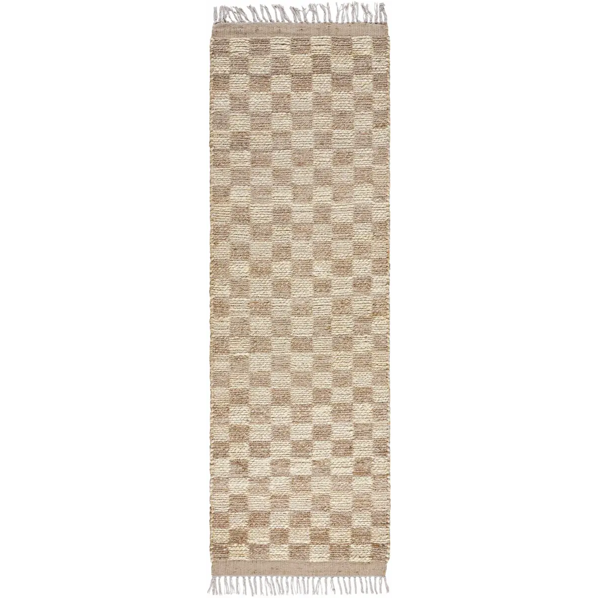 Checkered Jute Area Rug - Boutique Rugs