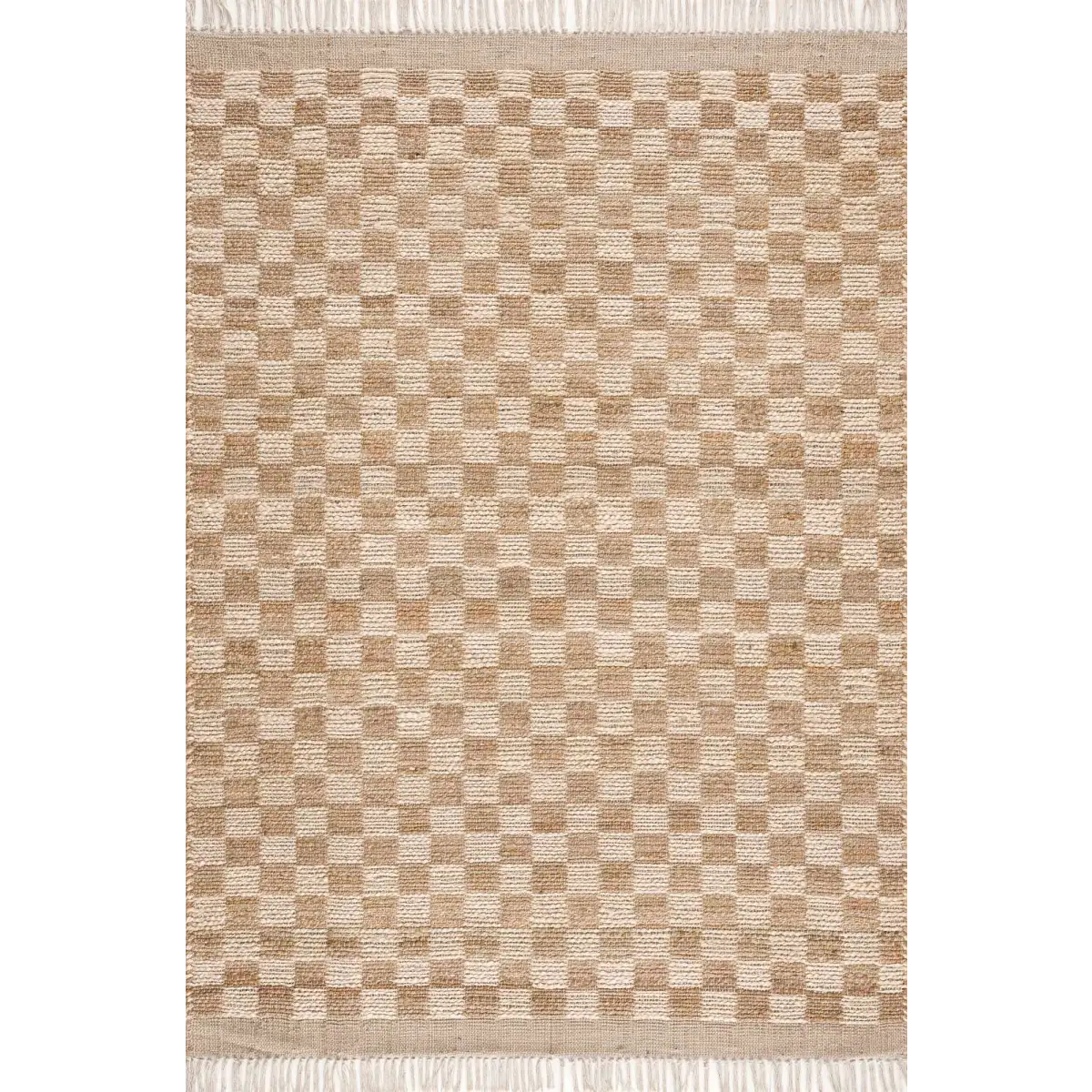Checkered Jute Area Rug - Boutique Rugs