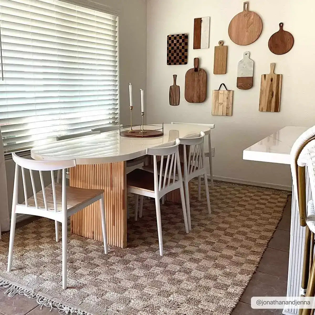 Checkered Jute Area Rug - Boutique Rugs