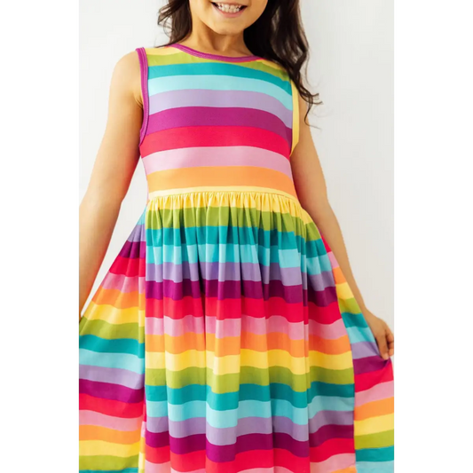 Tank Twirl Dress - Cheerful Rainbow Stripes - 6-12M - Mila & Rose ®