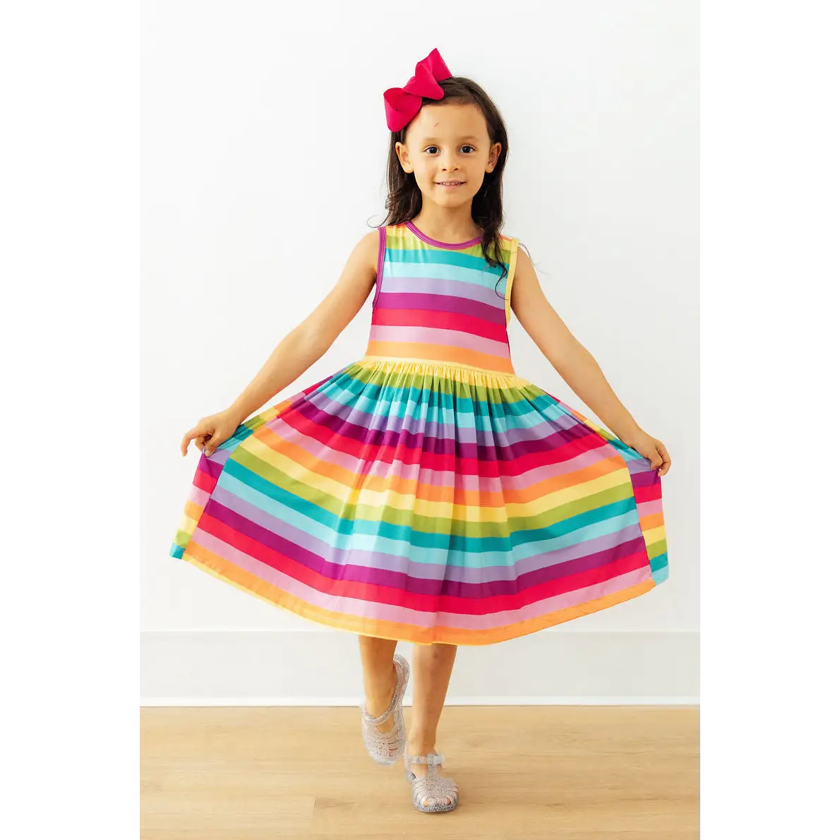 Tank Twirl Dress - Cheerful Rainbow Stripes - Mila & Rose ®