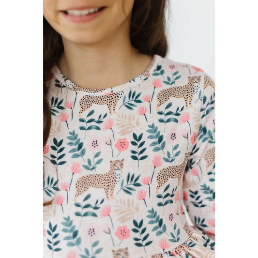 Cheetah Girl 3/4 Sleeve Pocket Twirl Dress - Mila & Rose ®