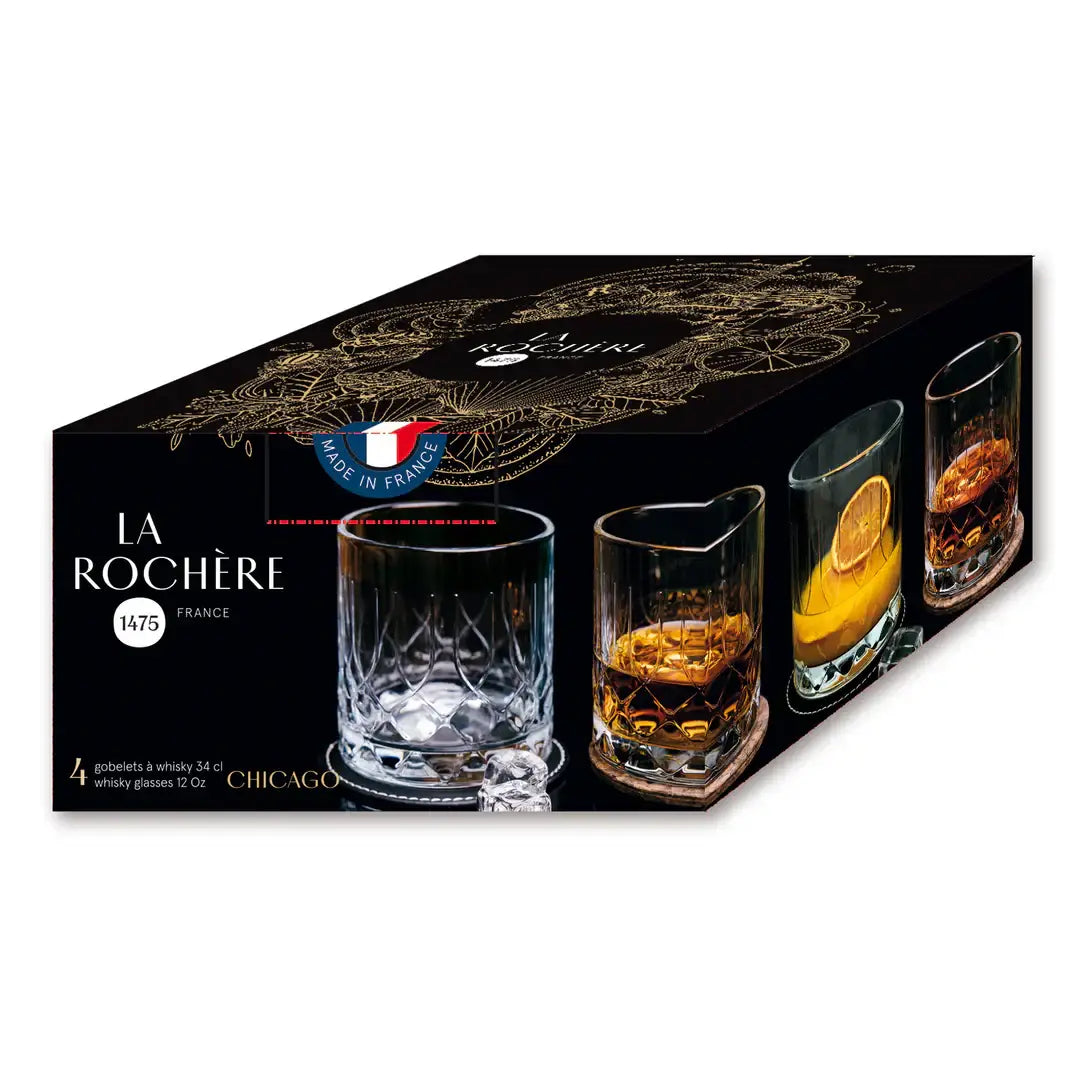 Chicago Whiskey Glasses – Set of 4 - La Rochere