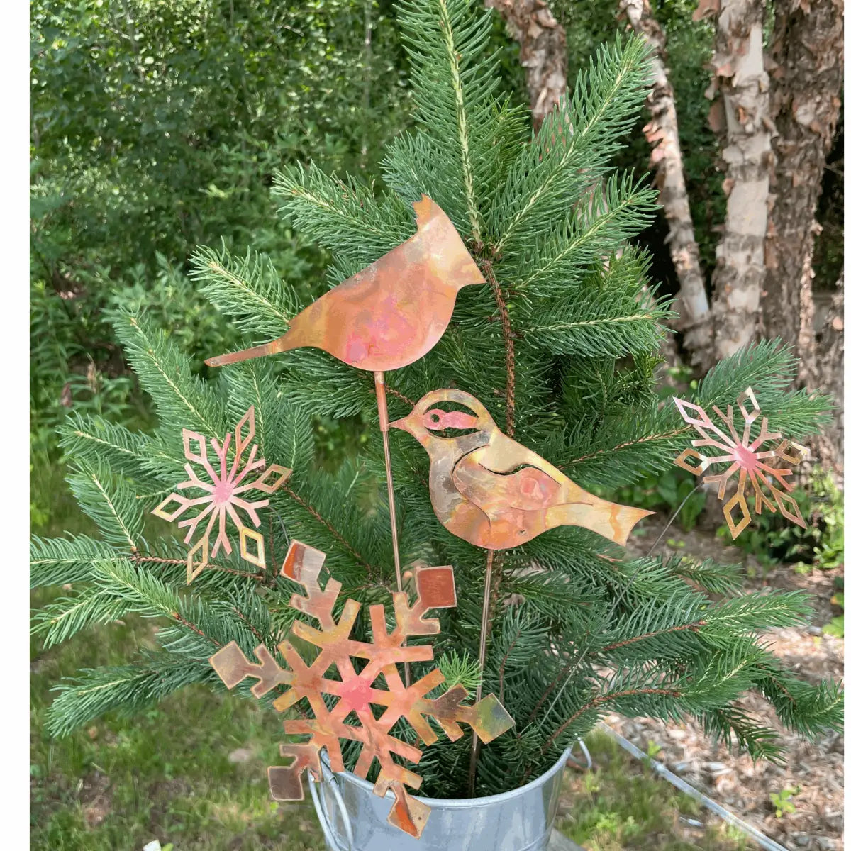 Chickadee Garden Stake - Copper - Clever Goods by Annabelle Noel Designs