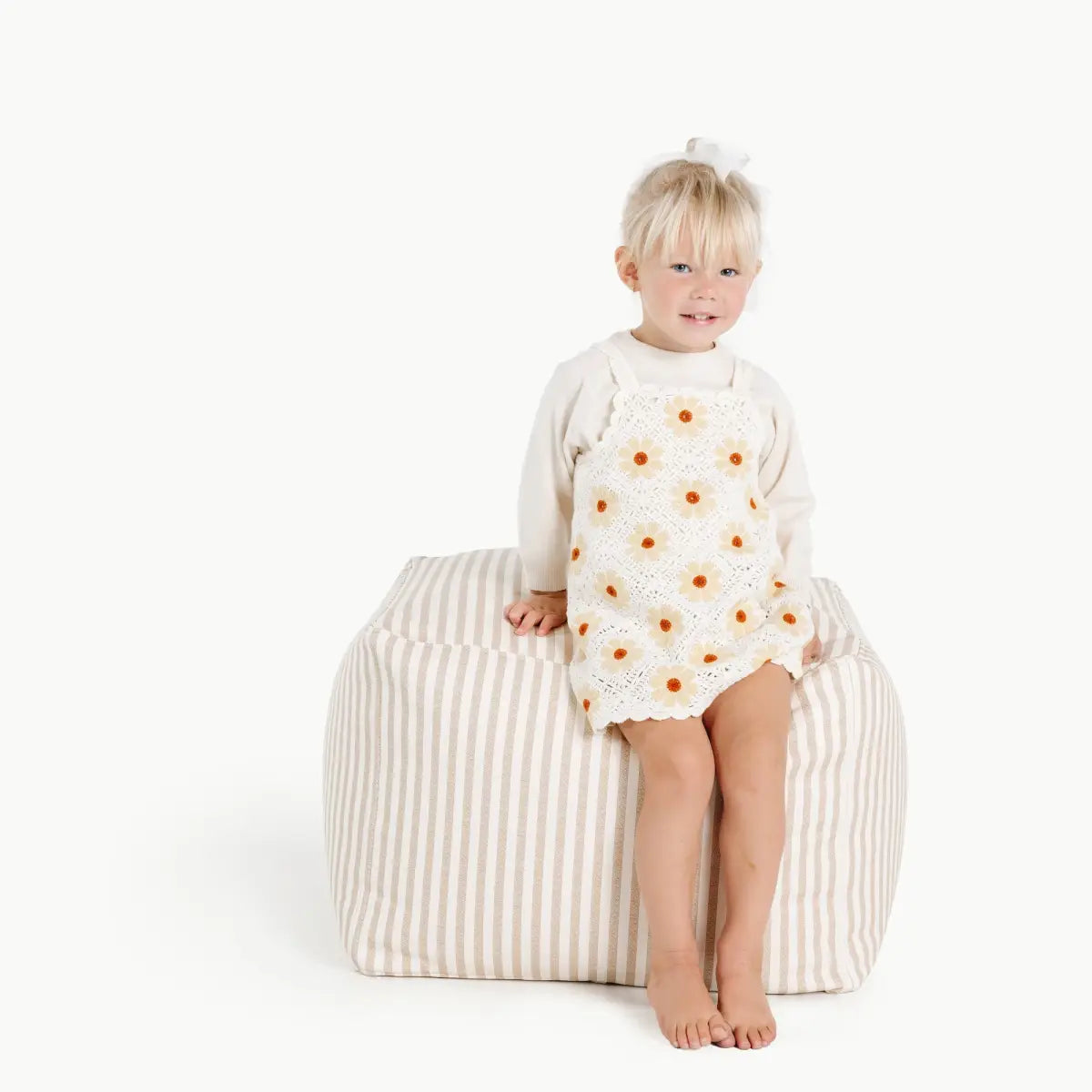 Child’s Play Pouf Ottoman - Cafe Stripe / Square - Gathre