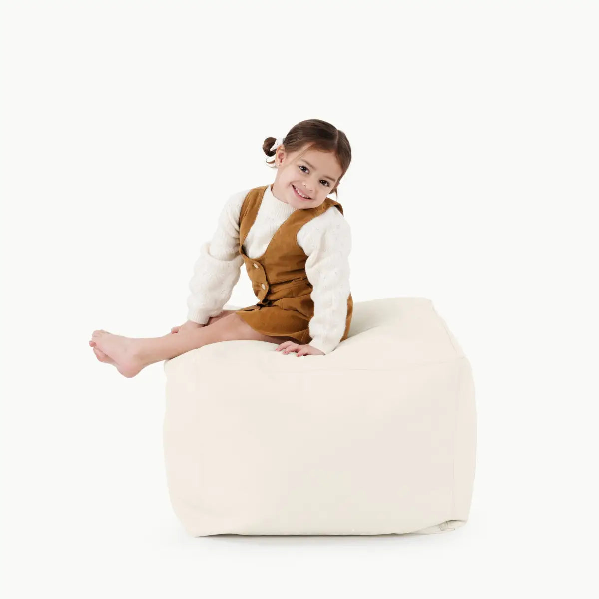 Child’s Play Pouf Ottoman - Ivory / Square - Gathre