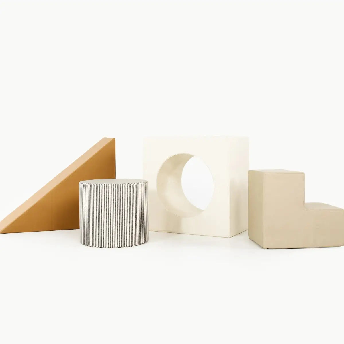 Child’s Tumbling Play Block Set - Camel • Ivory • Stone Stripe • Millet - Gathre