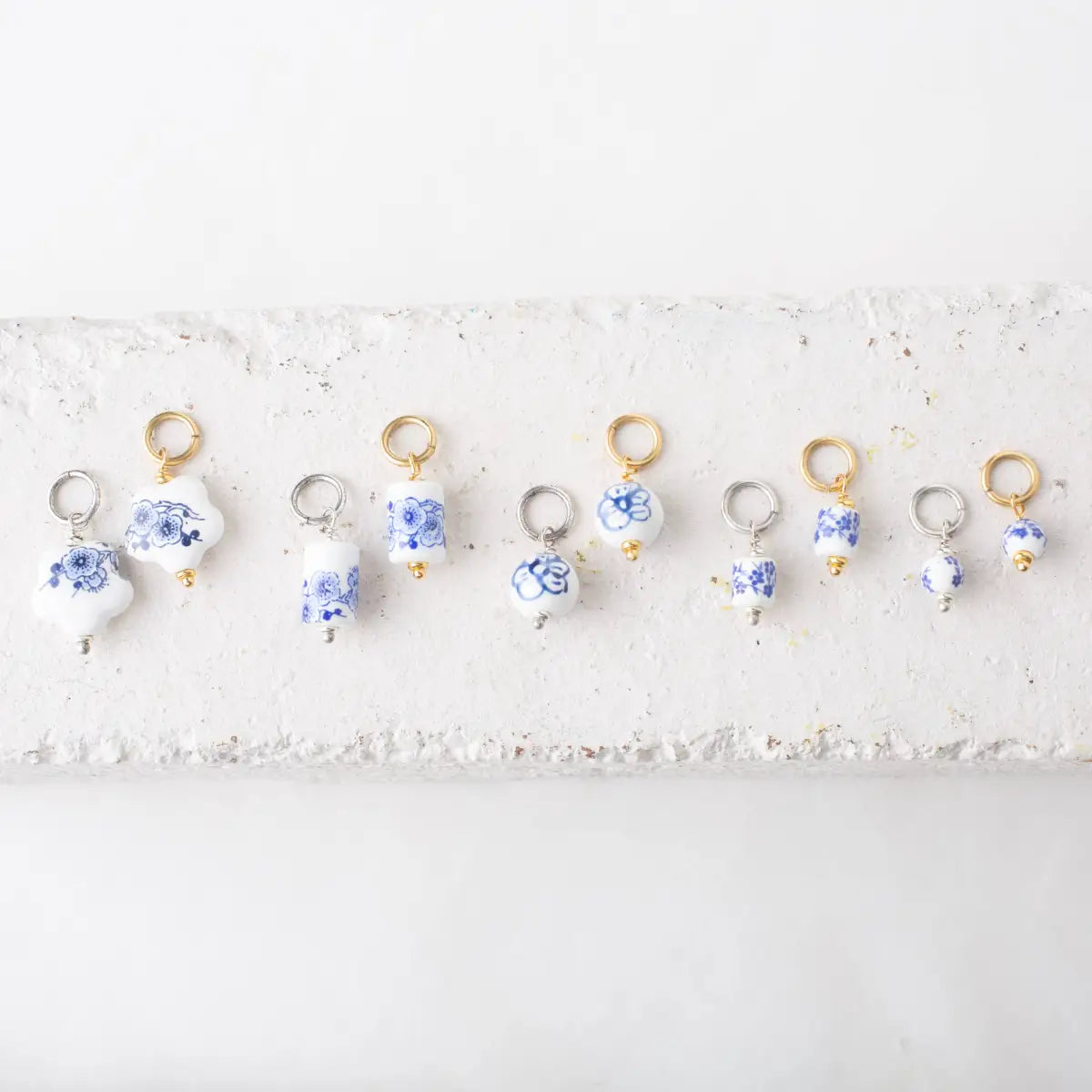 Chinoiserie Bead Charm - Porcelain Toile Ceramic - Bel Kai