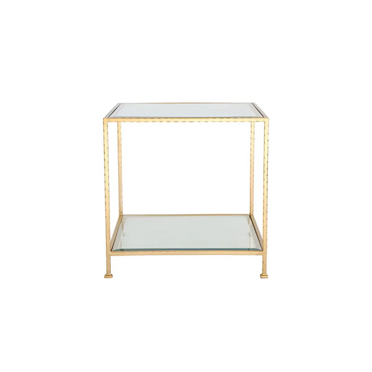 Chloe Gold and Glass End Table - Ave Home
