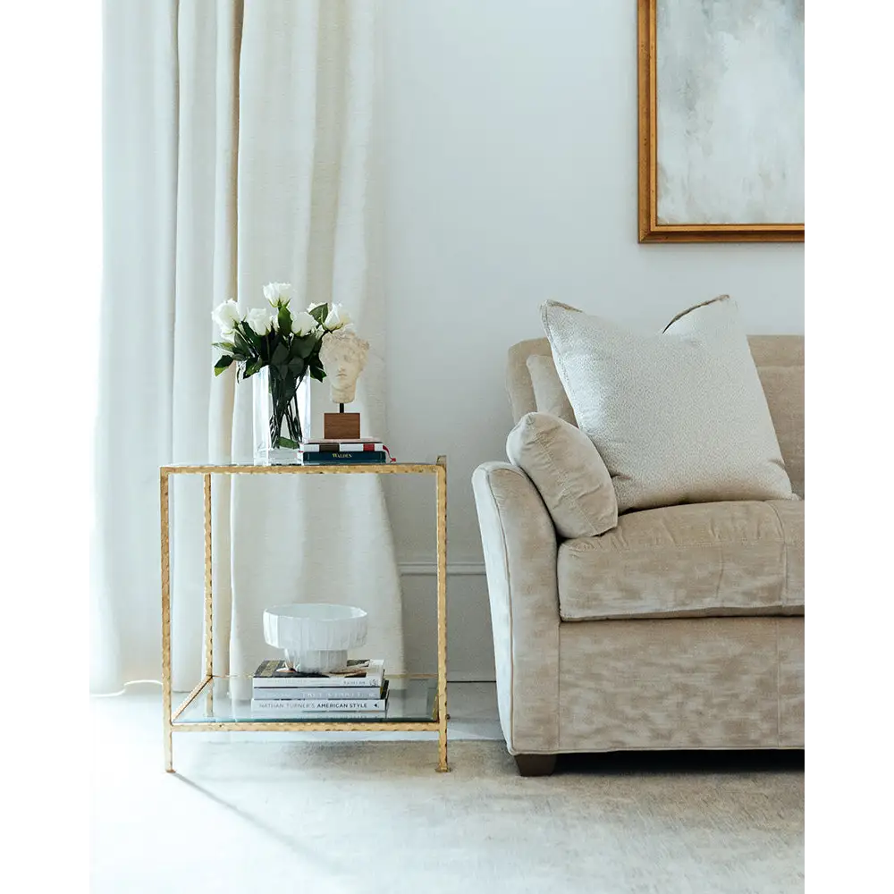 Chloe Gold and Glass End Table - Ave Home