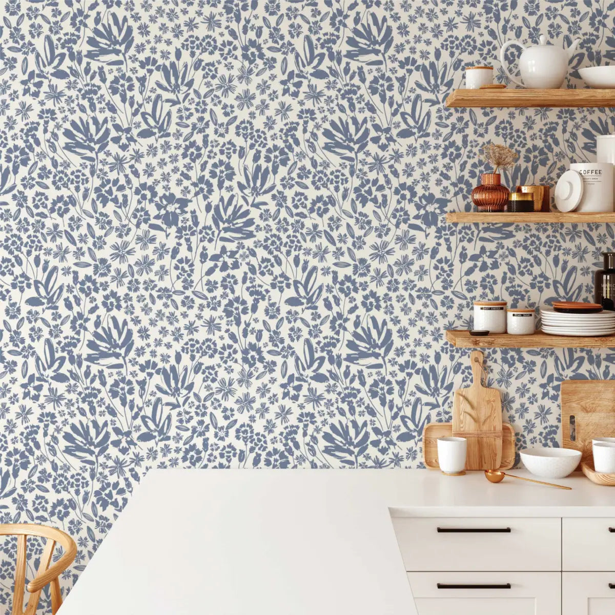 Chrissy Wallpaper - Wildflower Silhouettes - by Hufton Studio - Loomwell Home Goods