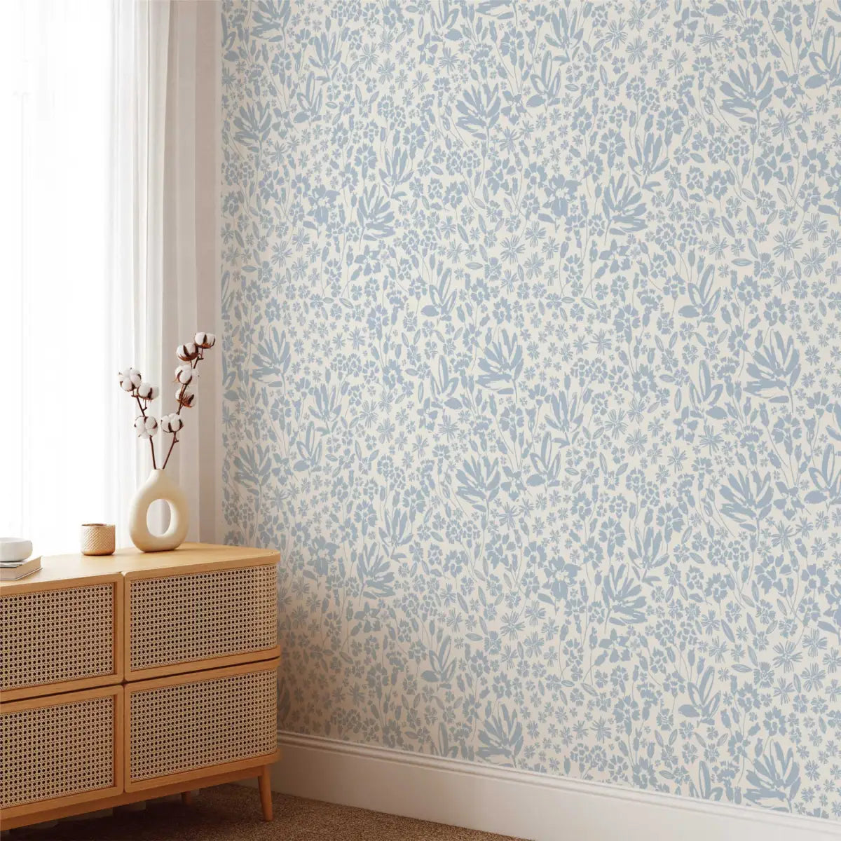 Chrissy Wallpaper - Wildflower Silhouettes - by Hufton Studio - Loomwell Home Goods