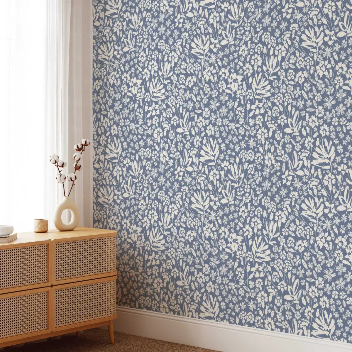Chrissy Wallpaper - Wildflower Silhouettes - by Hufton Studio - Loomwell Home Goods