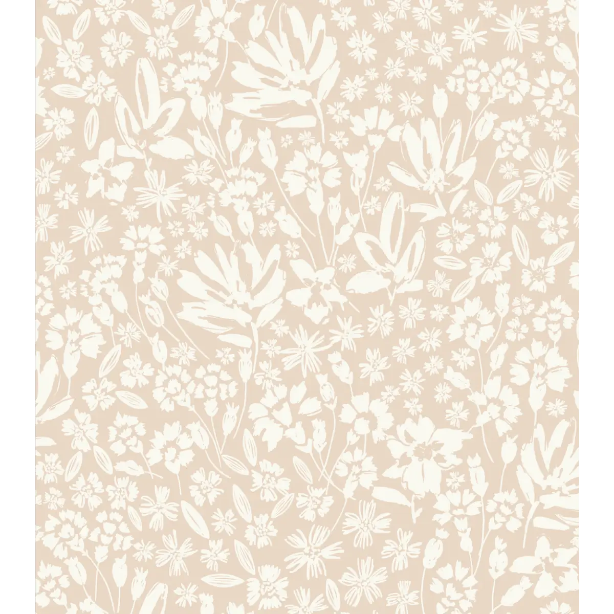 Chrissy Wallpaper - Wildflower Silhouettes - by Hufton Studio - Sample 1 foot by 1 foot / Peach - Loomwell Home Goods
