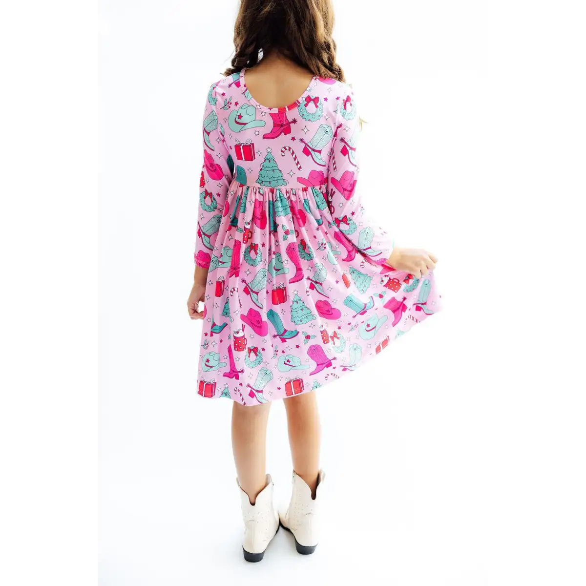 Christmas Cowgirl L/S Pocket Twirl Dress - Mila & Rose ®