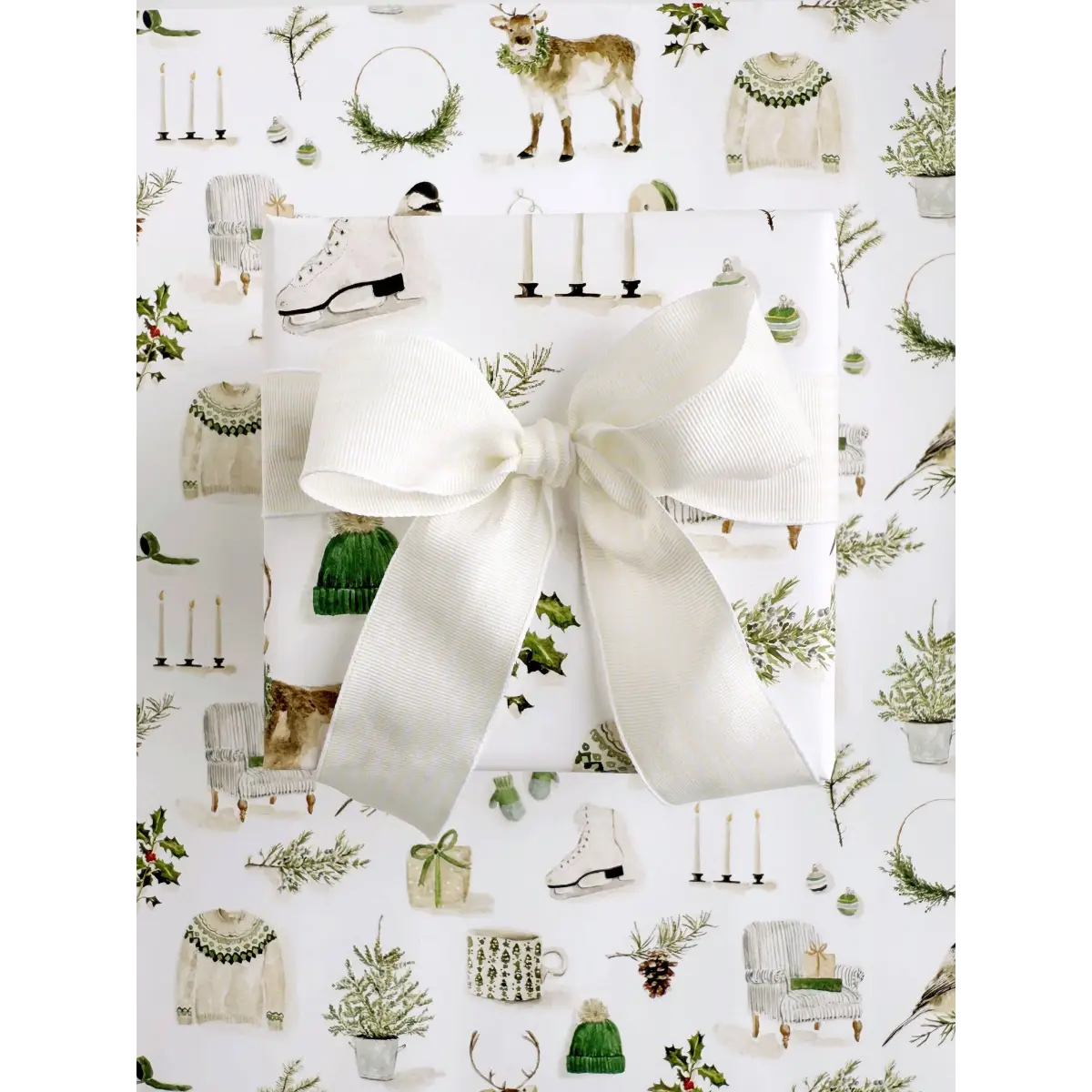 Christmas Gift Wrap - Evergreen Things - Set of 3 Paper Sheets - Emily Lex - emily lex studio