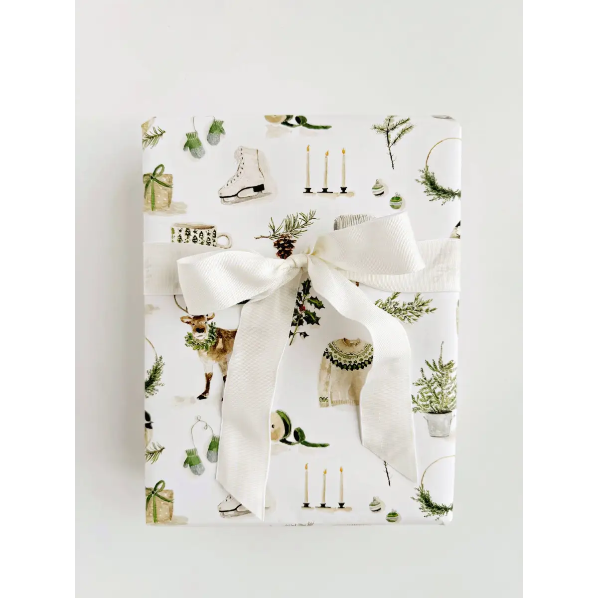 Christmas Gift Wrap - Evergreen Things - Set of 3 Paper Sheets - Emily Lex - emily lex studio