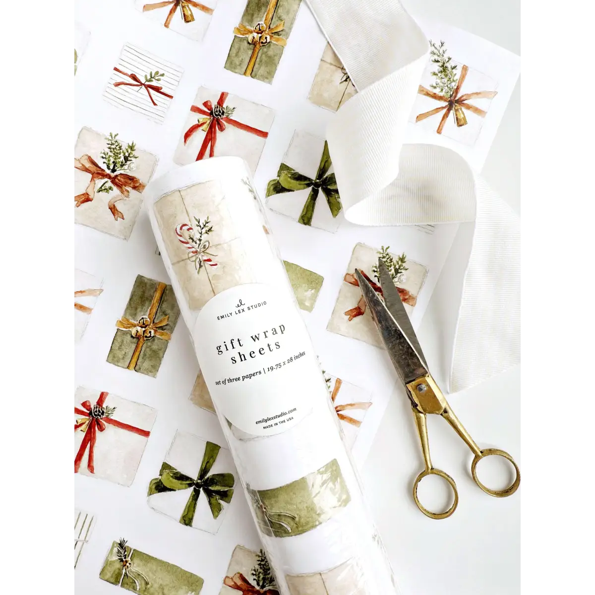 Christmas Gift Wrap - Gifts - Set of 3 - by Emily Lex - emily lex studio