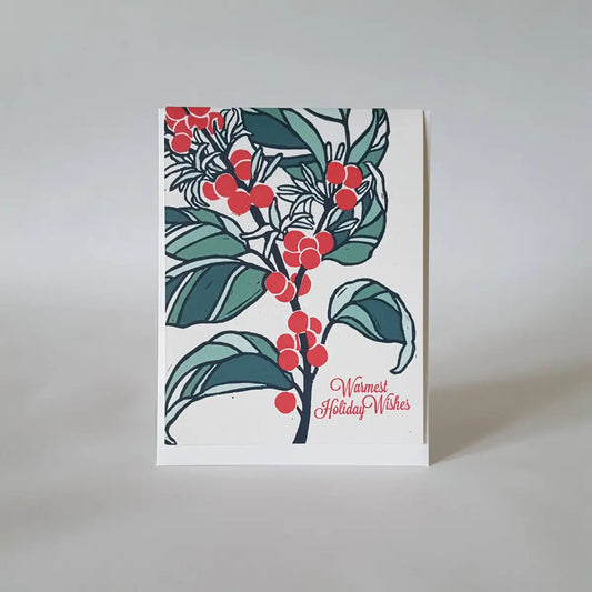 Christmas Greeting Card - Botanical - Little Green