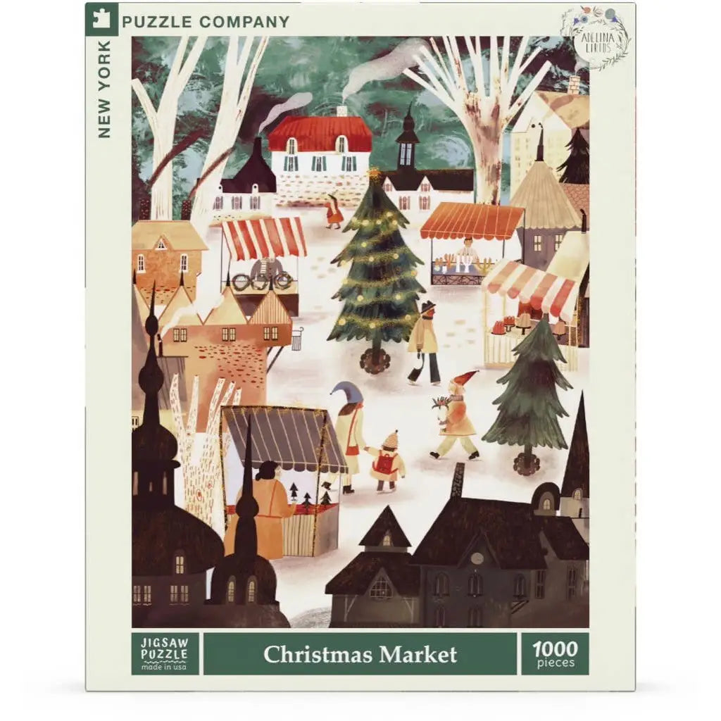 Jigsaw Puzzle - Christmas Market by Adelina Lirius - 1000 Piece - New York Puzzle Company