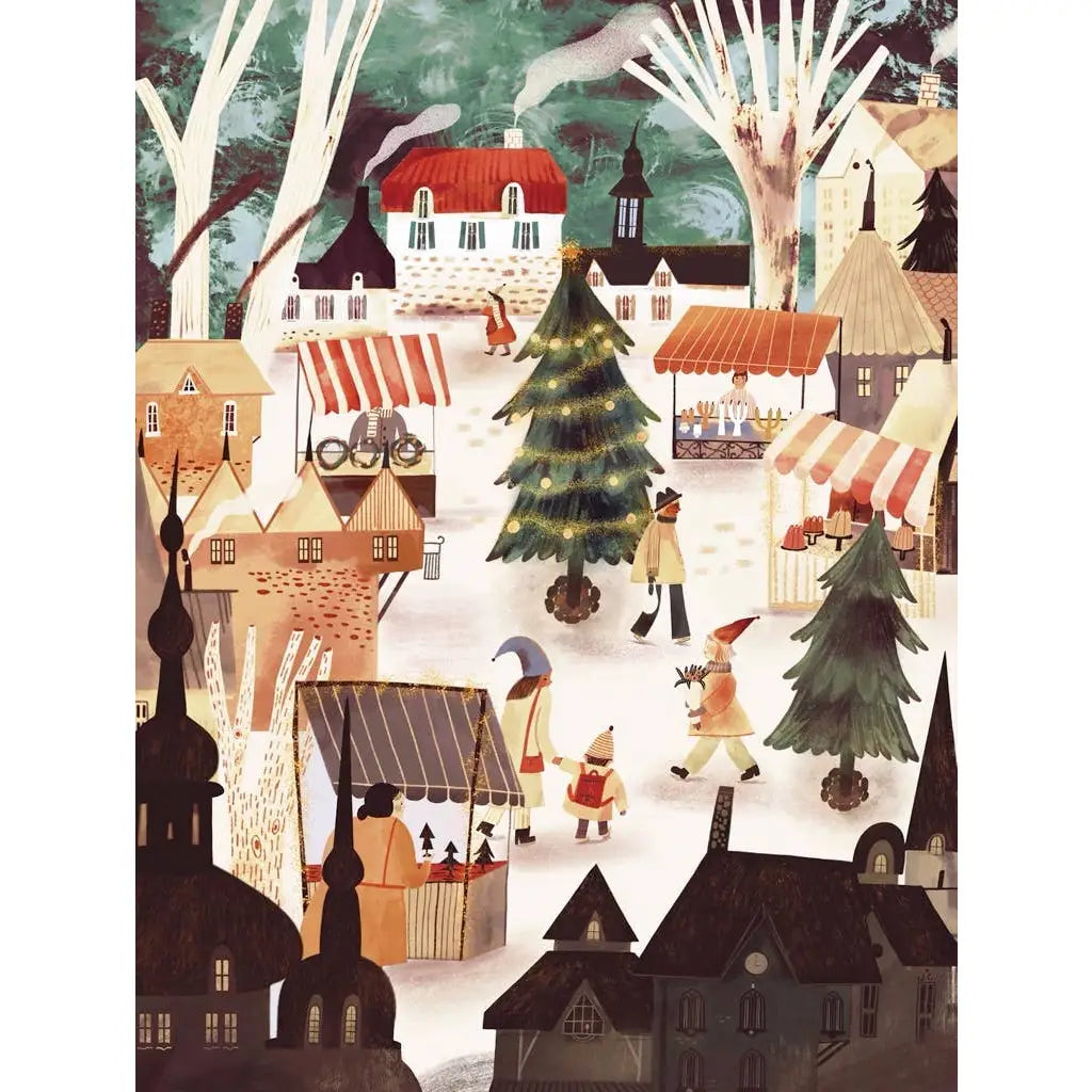 Jigsaw Puzzle - Christmas Market by Adelina Lirius - 1000 Piece - New York Puzzle Company