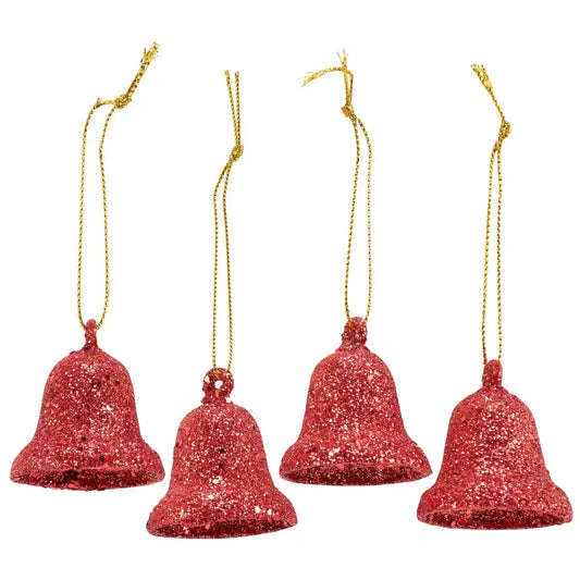 Christmas Ornament Set - Red Mini Bells - Primitives by Kathy
