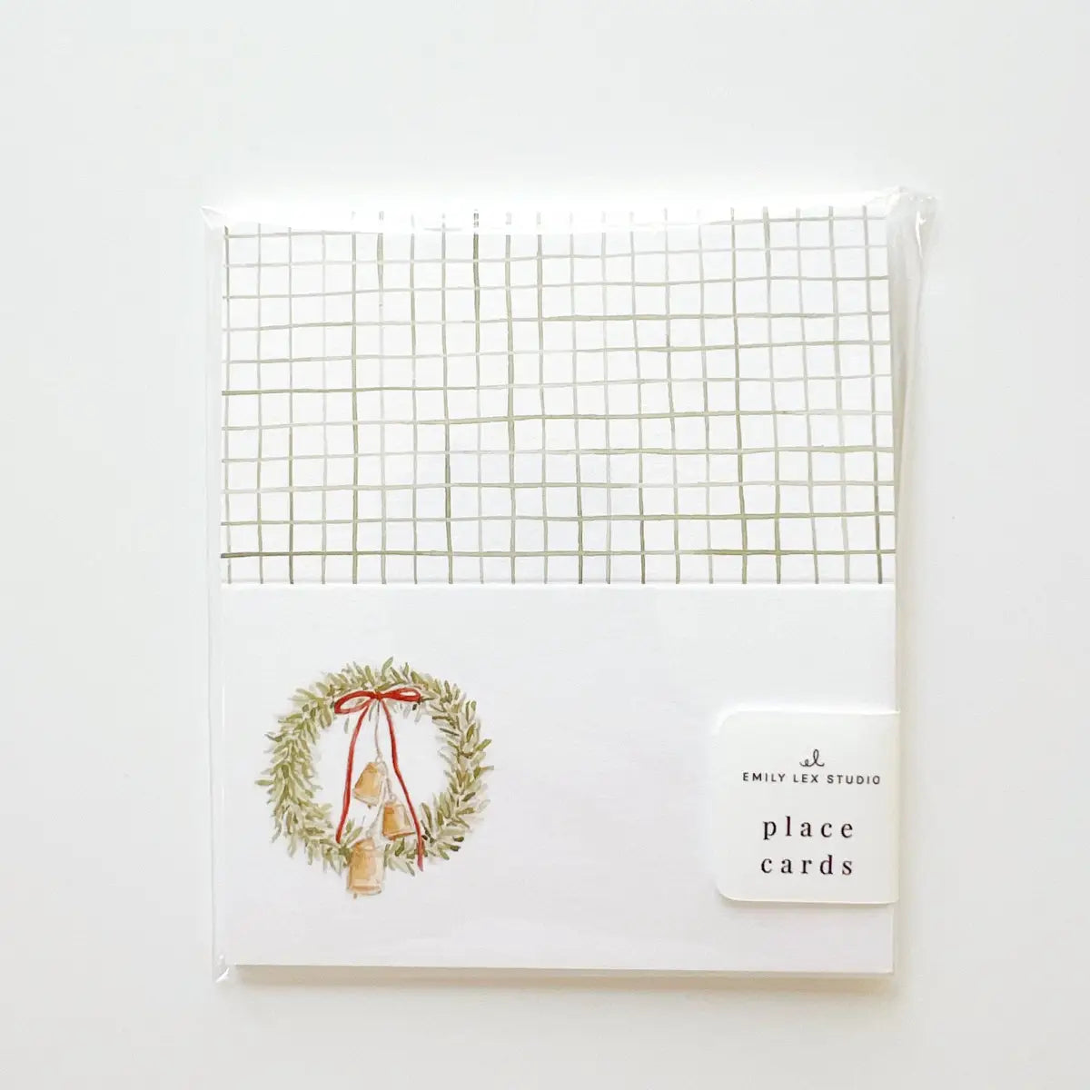Christmas Place Cards - Bell Wreath - emily lex studio