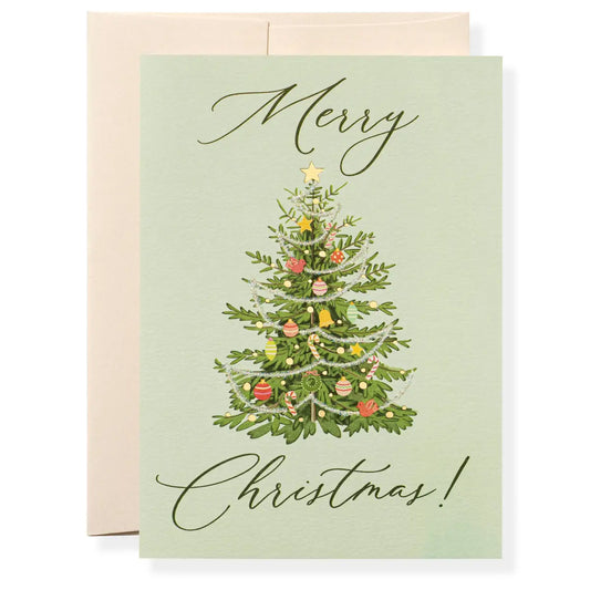 Christmas Greeting Card - Merry Christmas with Tree - Karen Adams Designs