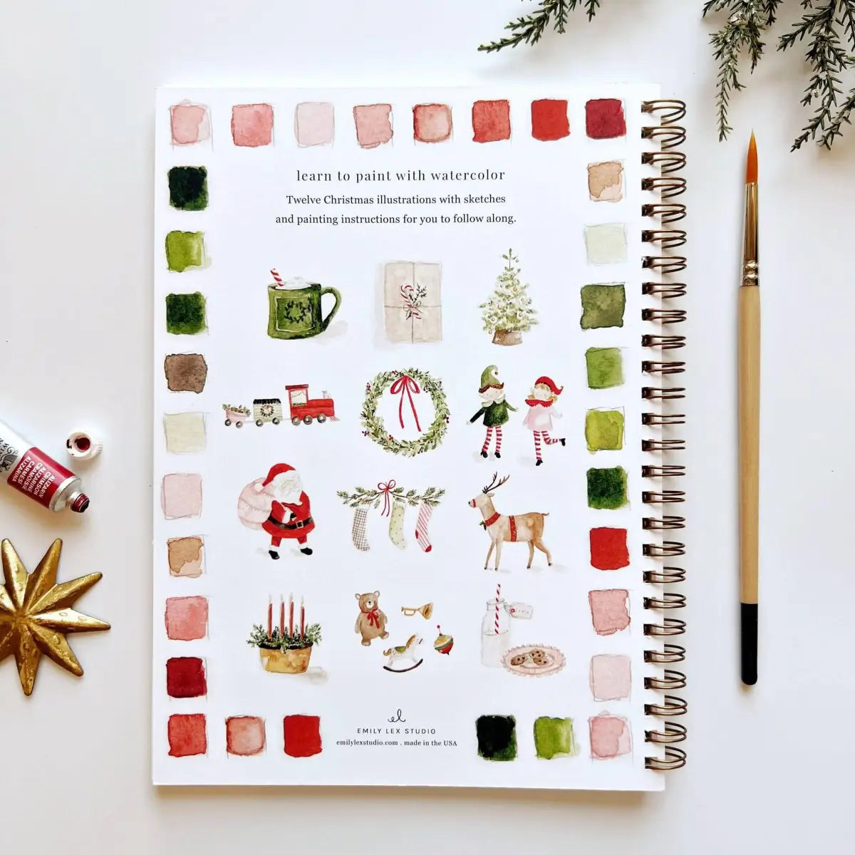 Watercolor Workbook - Christmas - emily lex studio
