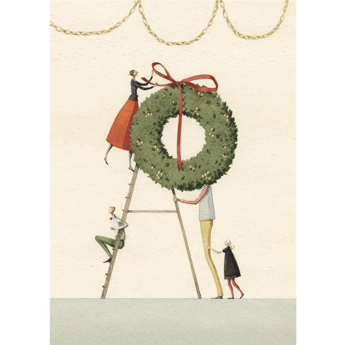 Holiday Card - Christmas Wreath by Laura Stoddart - Hester & Cook - Stationery