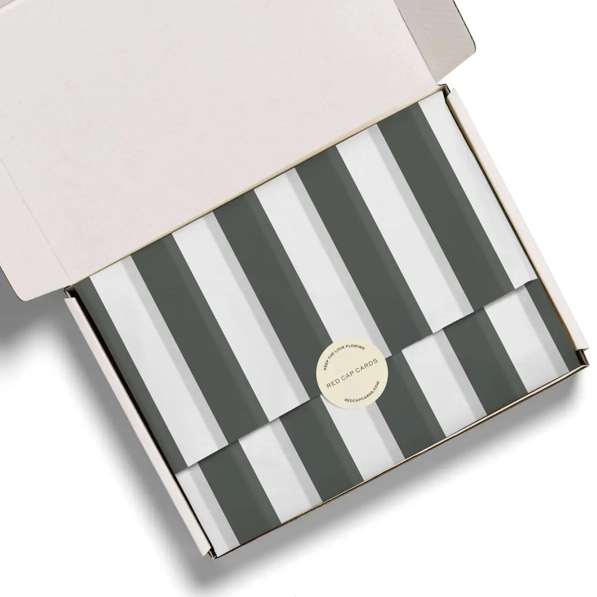 Tissue Paper - Black Stripes - Red Cap Cards
