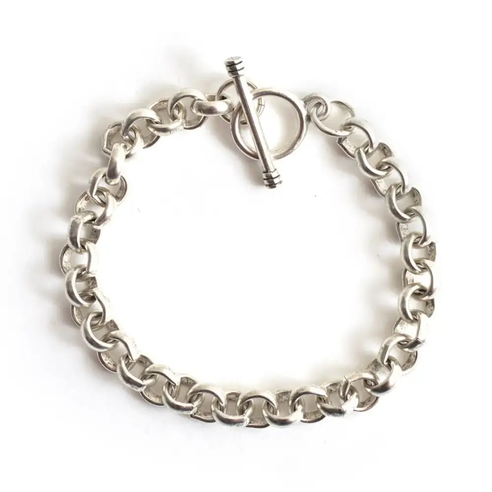 Chunky Charm Bracelet - Gold or Silver - Antique Silver - Bel Kai