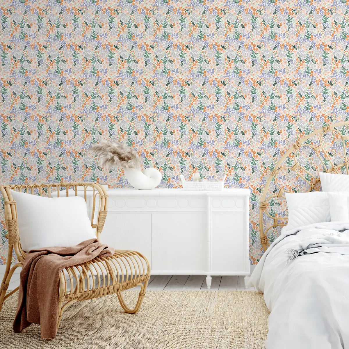Cici Wallpaper - Sweet Scattered Flowers - by Amanda Houston - Loomwell Home Goods
