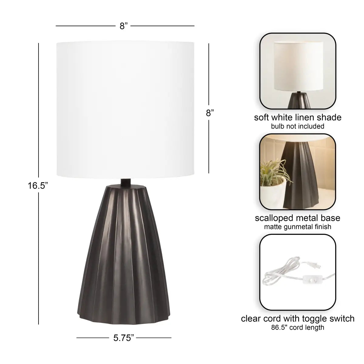 Ciji Scalloped Table Lamp - kateandlaurel