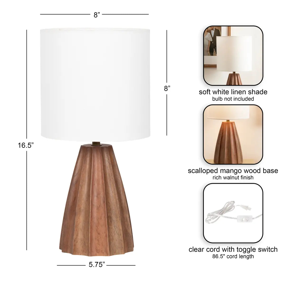 Ciji Scalloped Table Lamp - kateandlaurel