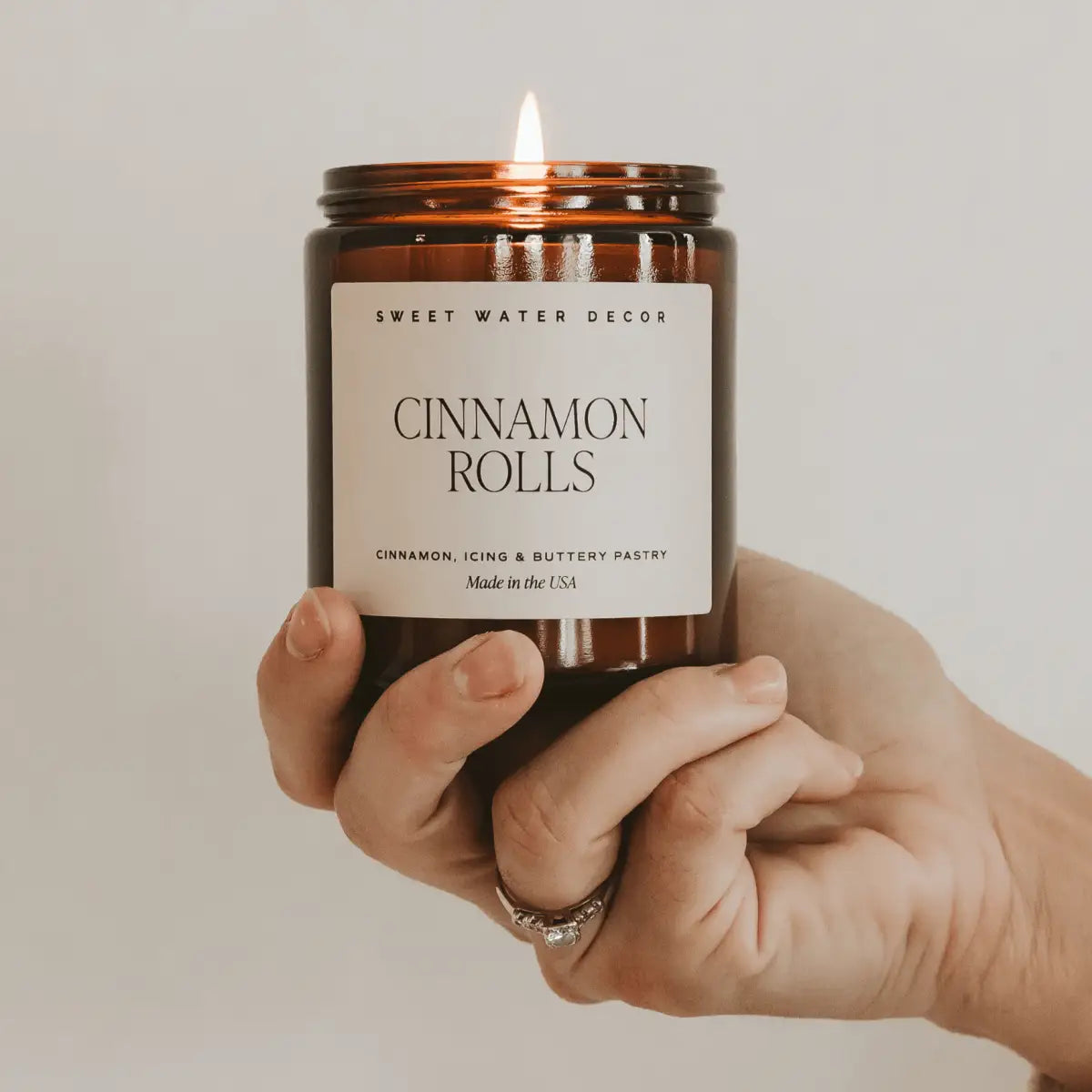 Cinnamon Rolls Soy Candle - Amber Jar - 9 oz - Sweet Water Decor