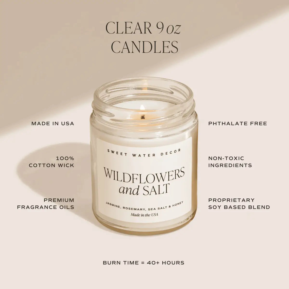 Cinnamon Rolls Soy Candle - Clear Jar - 9 oz - Sweet Water Decor