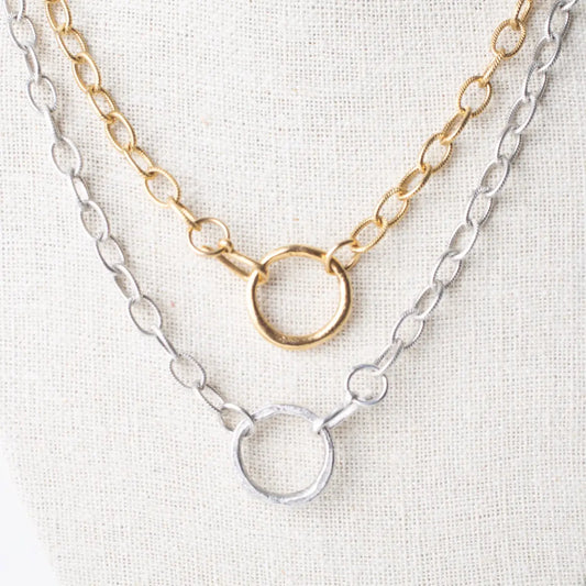 Circle Charm Necklace - Gold Silver - Bel Kai