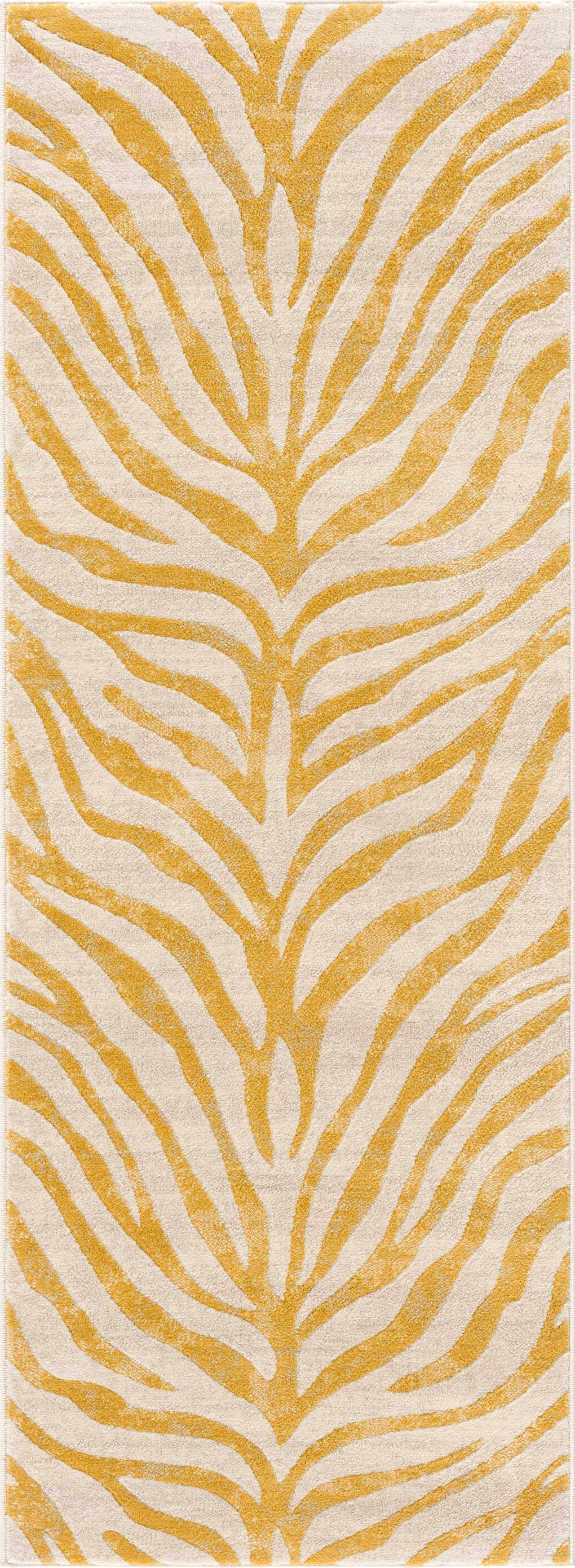 Yellow Terra Zebra Print Area Rug - Clearance - Boutique Rugs