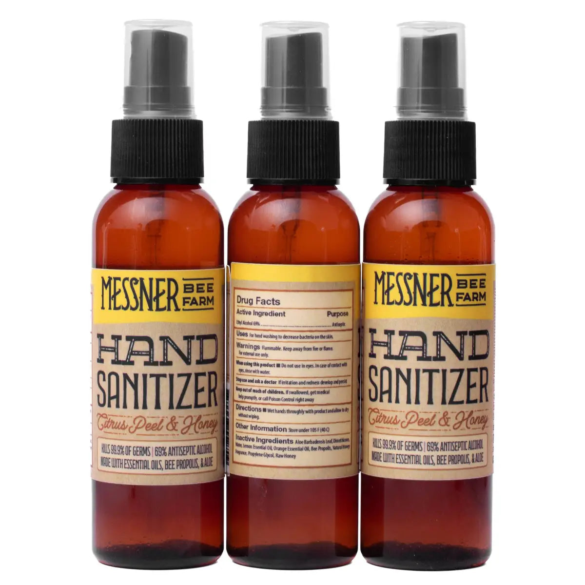 Hand Sanitizer - Citrus Peel & Honey - 2oz Spray - Messner Bee Farm