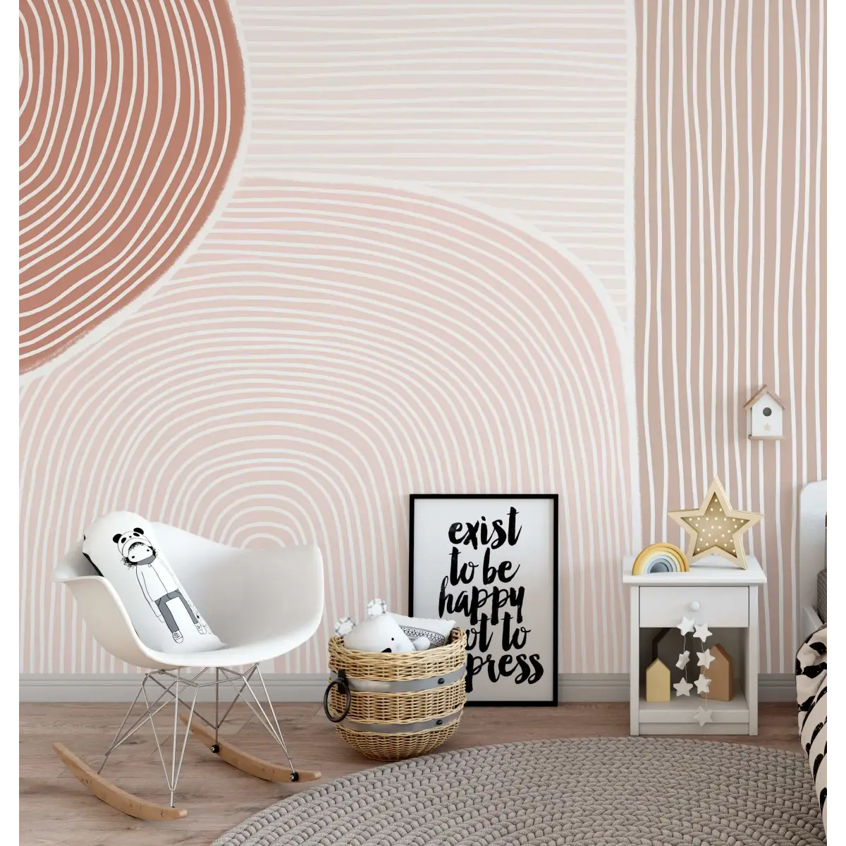 Claire Wallpaper Mural - Modern Geometric Mural for Kids - Frost Designs - Sample 1 foot by 1 foot - Loomwell Home Goods
