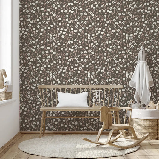 Clancy Wallpaper - Pink Floral Vines - by Creating to Love - Loomwell Home Goods