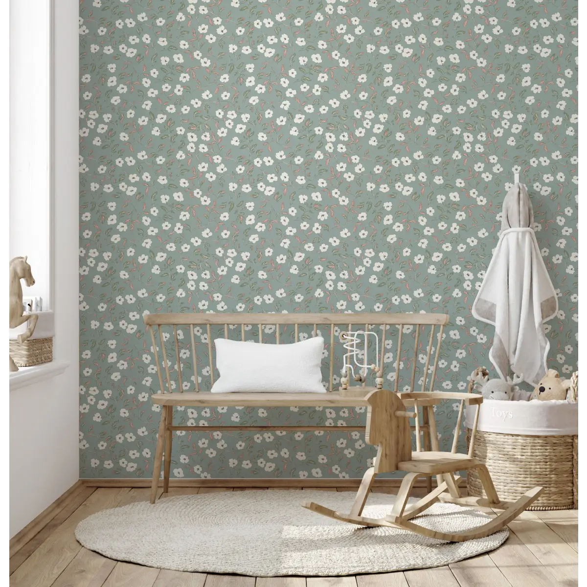 Clancy Wallpaper - Pink Floral Vines - by Creating to Love - Loomwell Home Goods