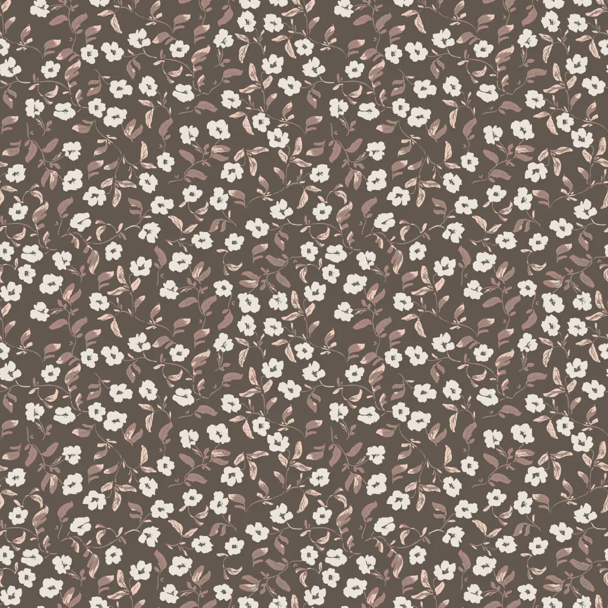 Clancy Wallpaper - Pink Floral Vines - by Creating to Love - Sample 1 foot by 1 foot / Charcoal - Loomwell Home Goods