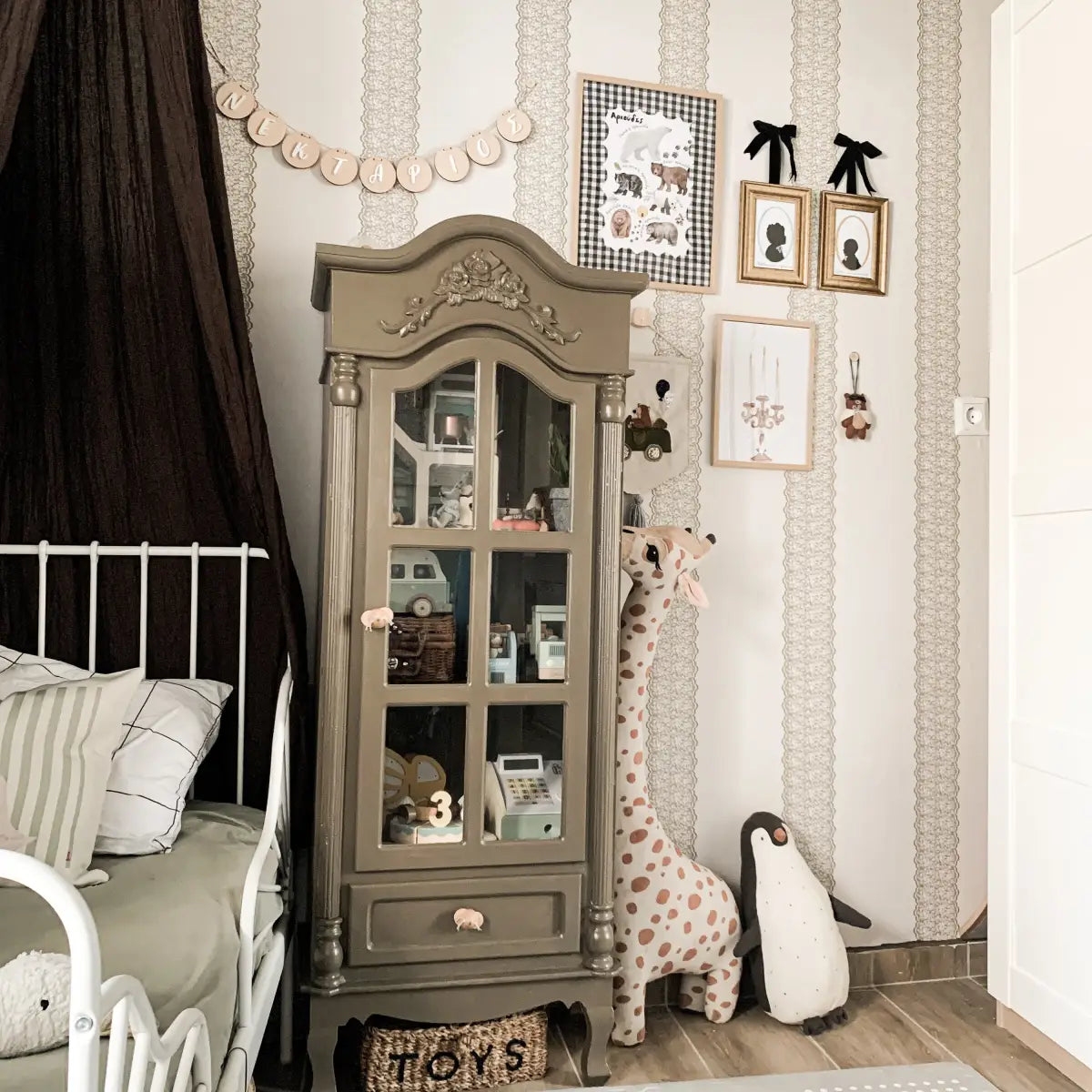 Clara Wallpaper - Bold Lace Stripe - by Ali Anni - Loomwell Home Goods