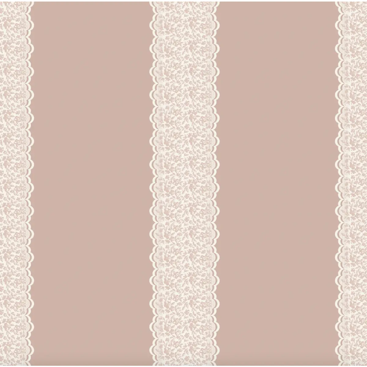 Clara Wallpaper - Bold Lace Stripe - by Ali Anni - Sample 1 foot by 1 foot / Pink - Loomwell Home Goods