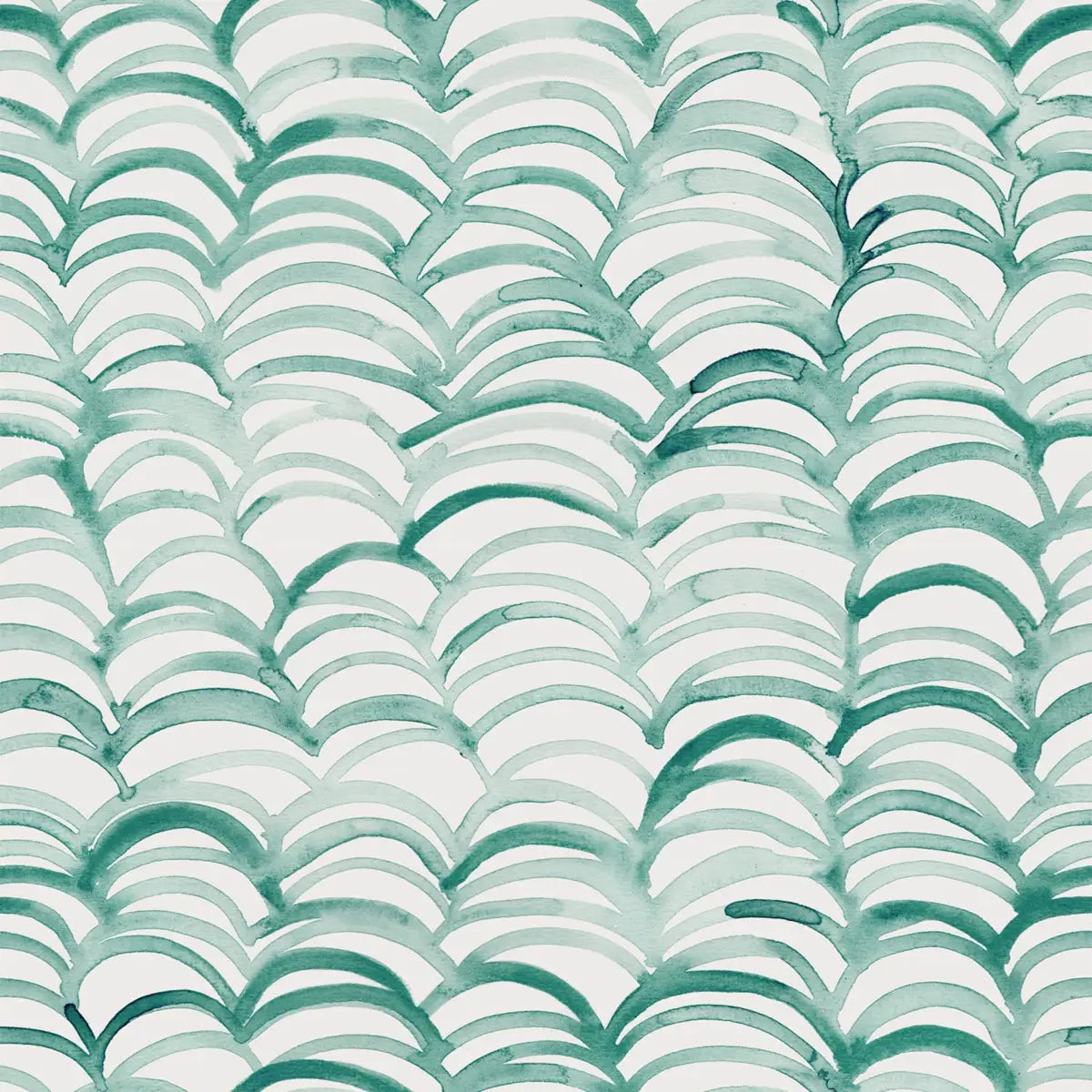 Clarence Wallpaper - Green Waves - Loomwell Home Goods